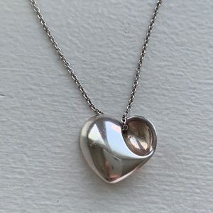 Tiffany sterling silver puffed heart necklace